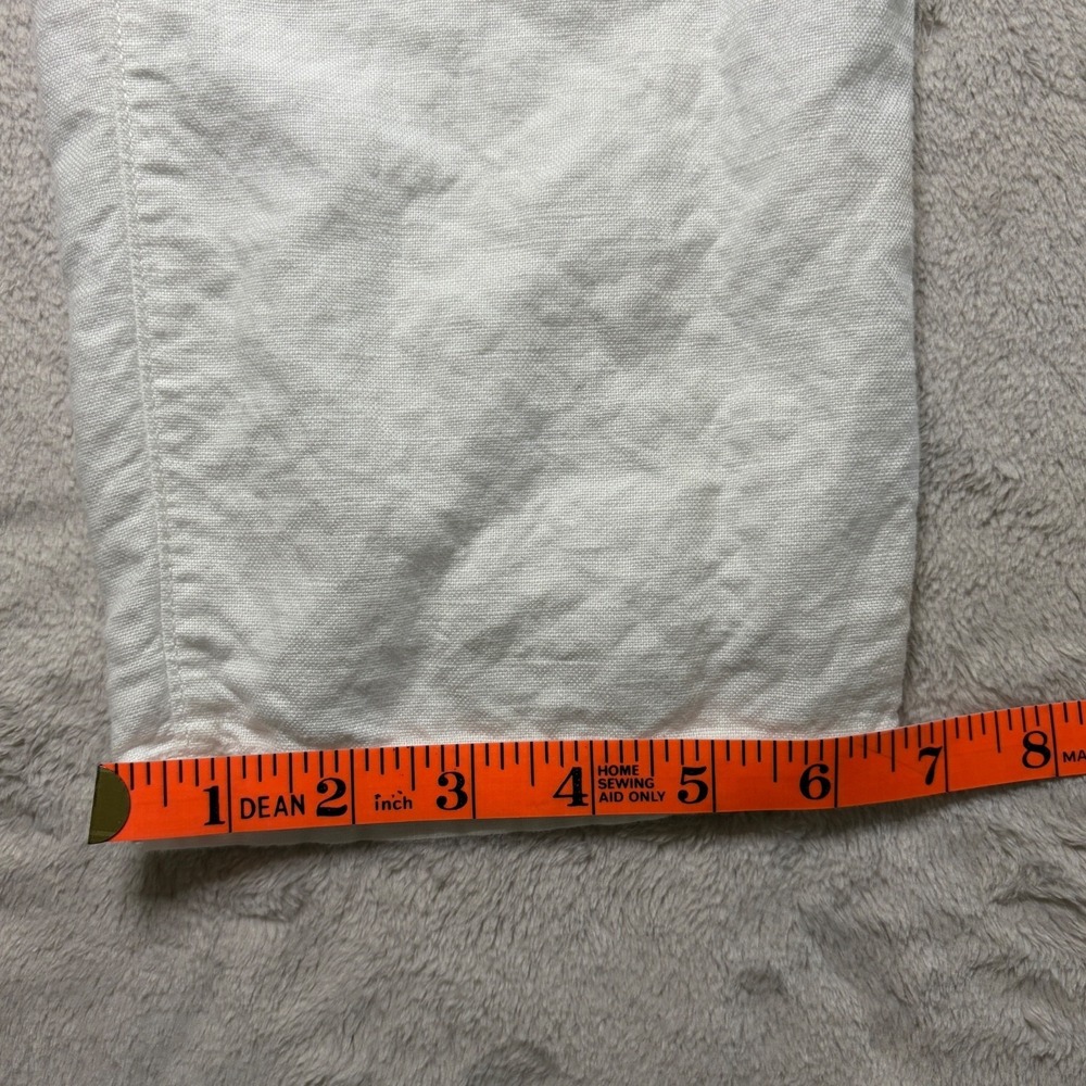 Gap Broken-In Straight Pants Womens 12 White Linen Cotton Cropped Preppy Coastal - Picture 10 of 12